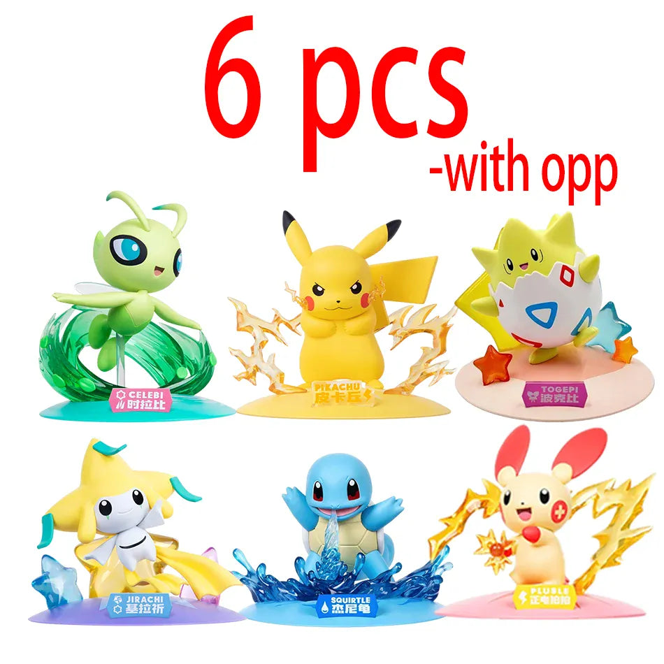 12 Pok é mon Action Dolls Pikachu Blind Box Anime Models Desktop Decorations Pok é mon Toys Children's Birthday Gifts