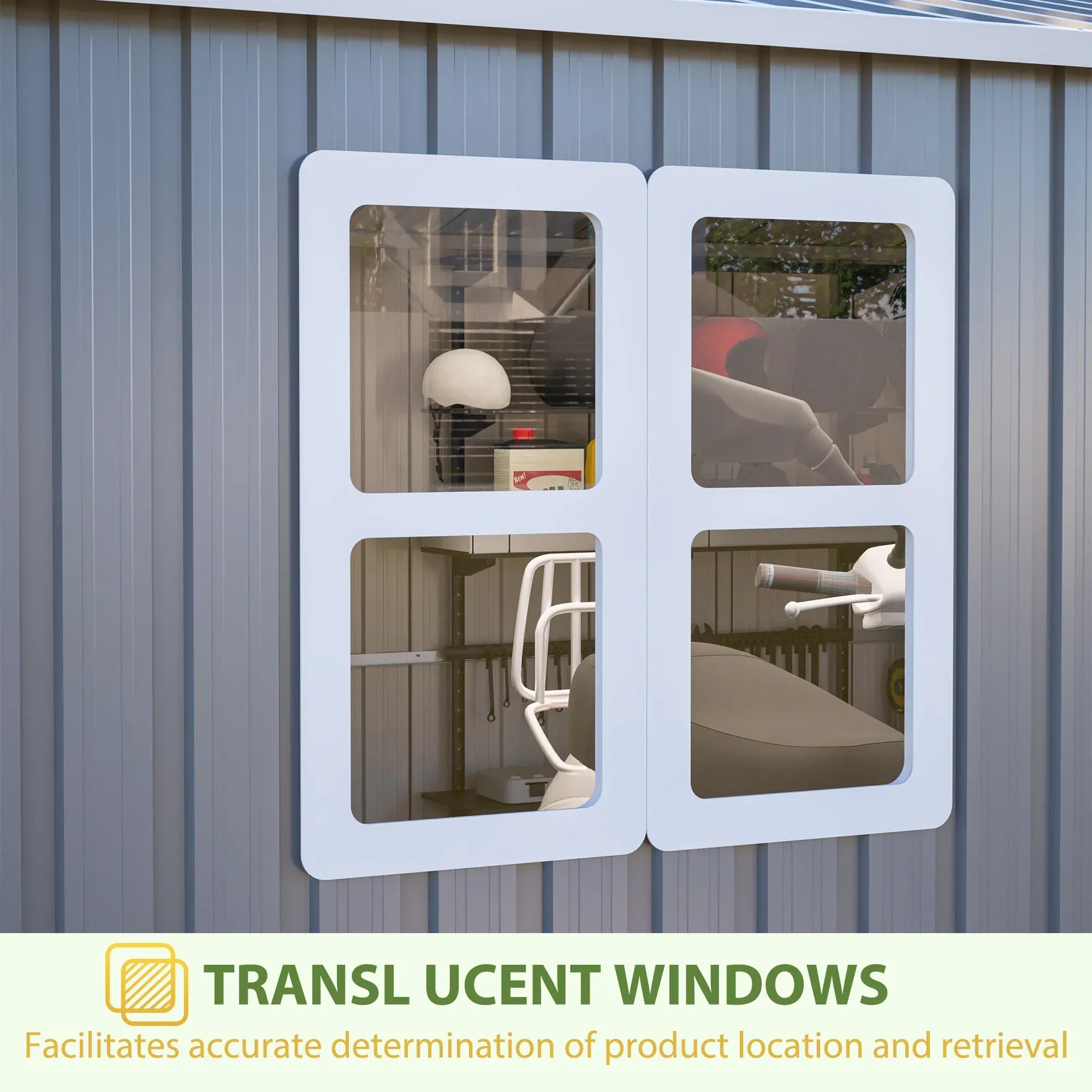 12x10FT Grey Metal Outdoor Storage Shed