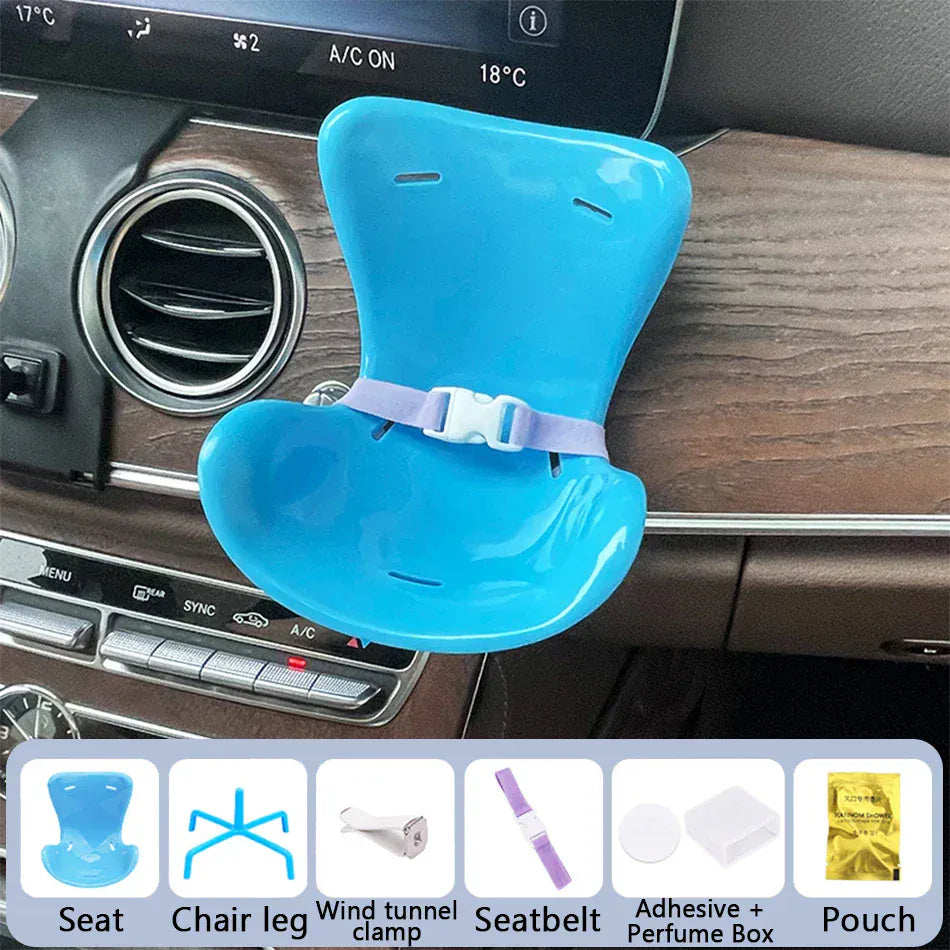 15-17cm Car Doll Seat For Labubu Doll Safety Seat Cute Doll Air Outlet Aromatherapy Decoration Car Interior Labubu Accessories ﻿
