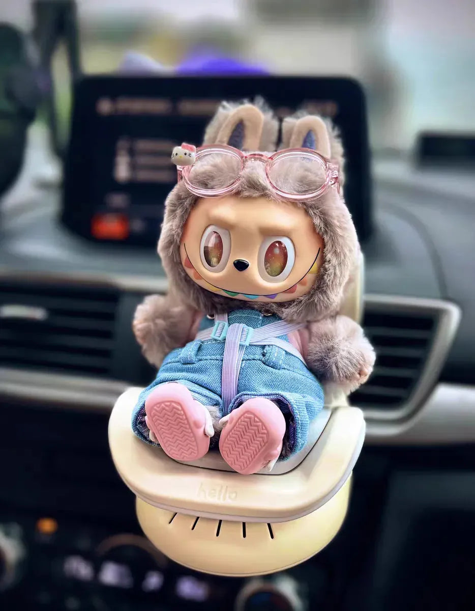 15-17cm doll Seat  3.0 Labubu car seat safety Seat Cute Doll Air Outlet high-grade Car Interior Decoration car seat