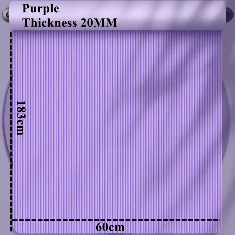 183×60cm Thick Yoga Mat Anti-skid Sports Fitness Mat 20MM Comfort Foam Yoga Matt for Exercise Yoga and Pilates Gymnastics Mat