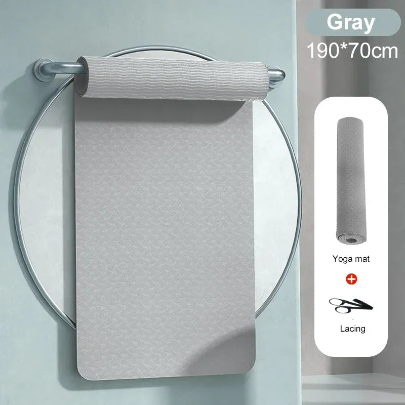 190CM Yoga Mat High Density Anti-Tear Exercise Mat Extra Long & Wide Non Slip Workout Mat with Carrying Strap for Sports Fitness