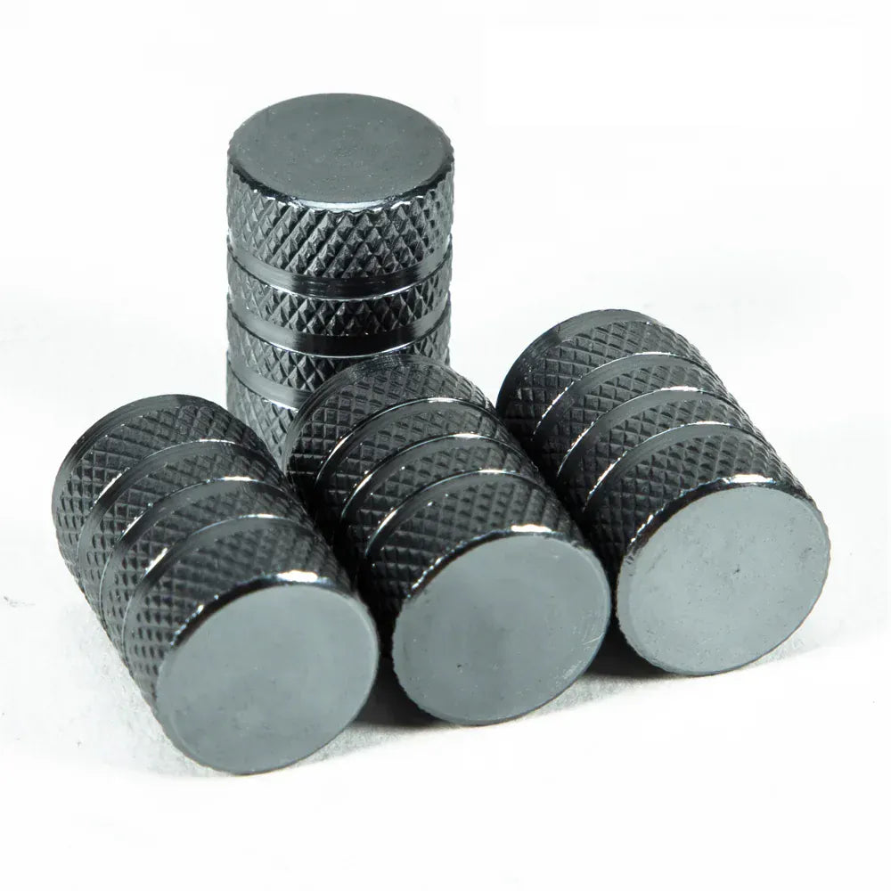 4Pcs Knurling Style Tire Valve Cap Aluminum Silver Car Tire Valve Stems Cap Tire Wheel Stem Air Valve Cap tire valve caps