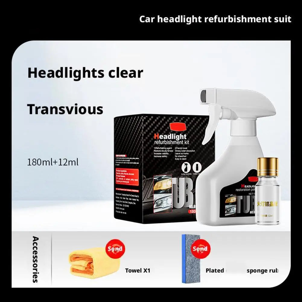 Automotive Headlight Restorer Headlight Refurbishment And Repair Fluid Kit Headlight Polishing Restoration Cleaning Tool