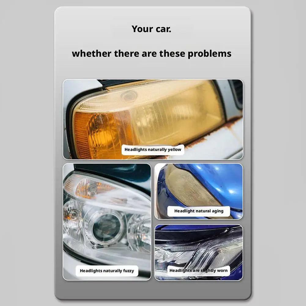 Automotive Headlight Restorer Headlight Refurbishment And Repair Fluid Kit Headlight Polishing Restoration Cleaning Tool