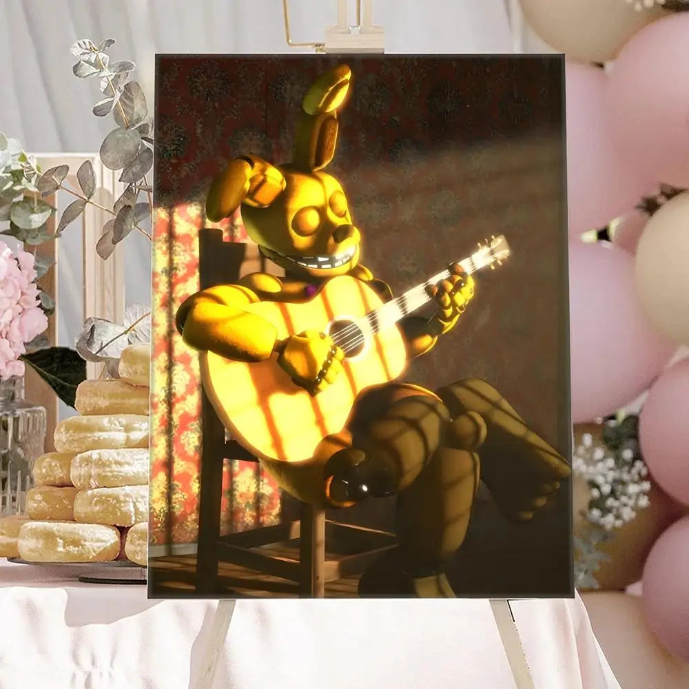 New F-F-FNAF Movie Game Poster HD Anime Hot Theme Singer/OST/Movie-Waterproof Self-Stick Home Decor