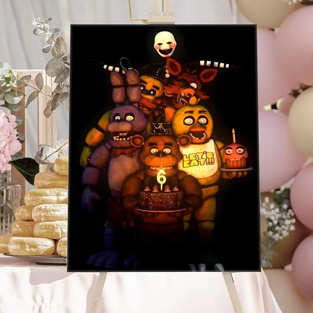 New F-F-FNAF Movie Game Poster HD Anime Hot Theme Singer/OST/Movie-Waterproof Self-Stick Home Decor