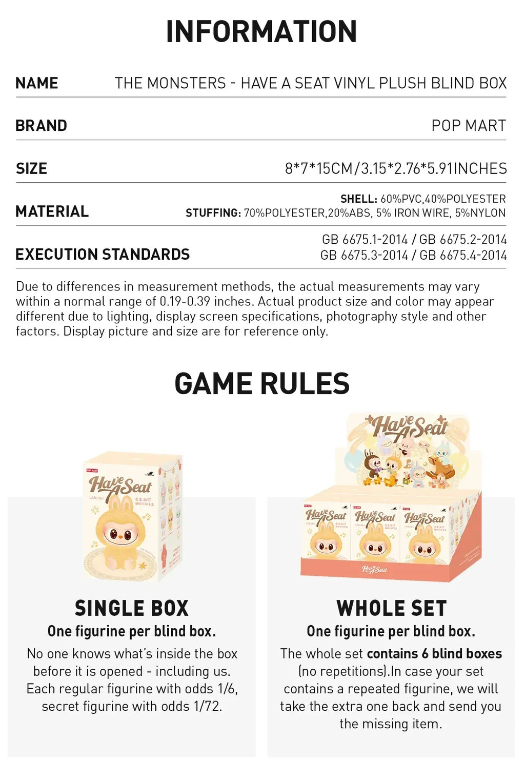 Official Merch POP MART LABUBU Blind Box Toys THE MONSTERS  Have a Seat Vinyl Plush LABUBU V2.0 Surprise Mystery Box Toys