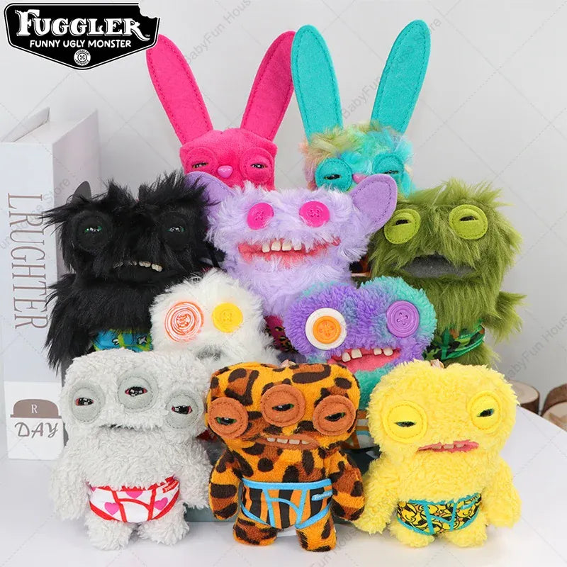 Original Fuggler Ugly Teeth Monsters Plush Toys Keychains Fugglers Wide Eyed Weirdo Annoyed Alien Rabbit Peluche Dolls Pendants