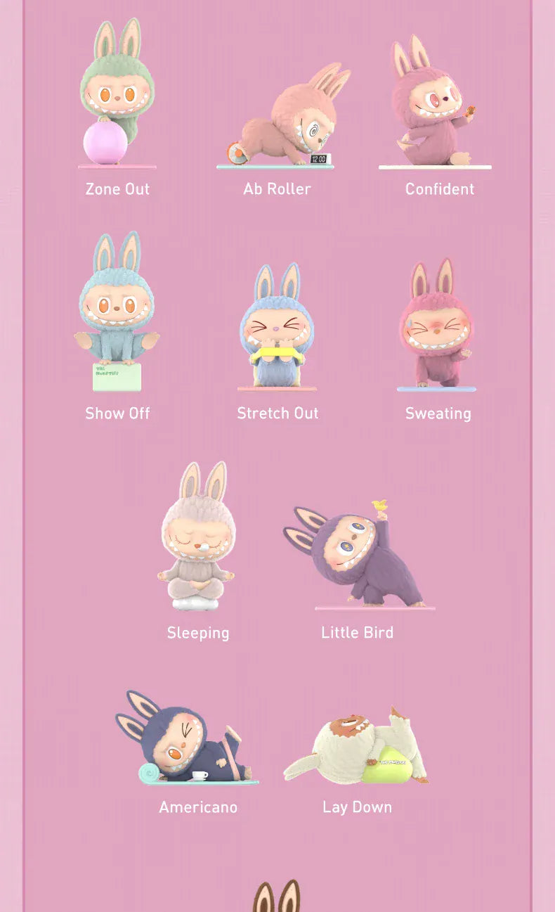 POP MART LABUBU THE MONSTERS Lazy Yoga Series Blind Box Guess Bag Desktop Decoration Cute Model Gift Girl Blind Bag Toys