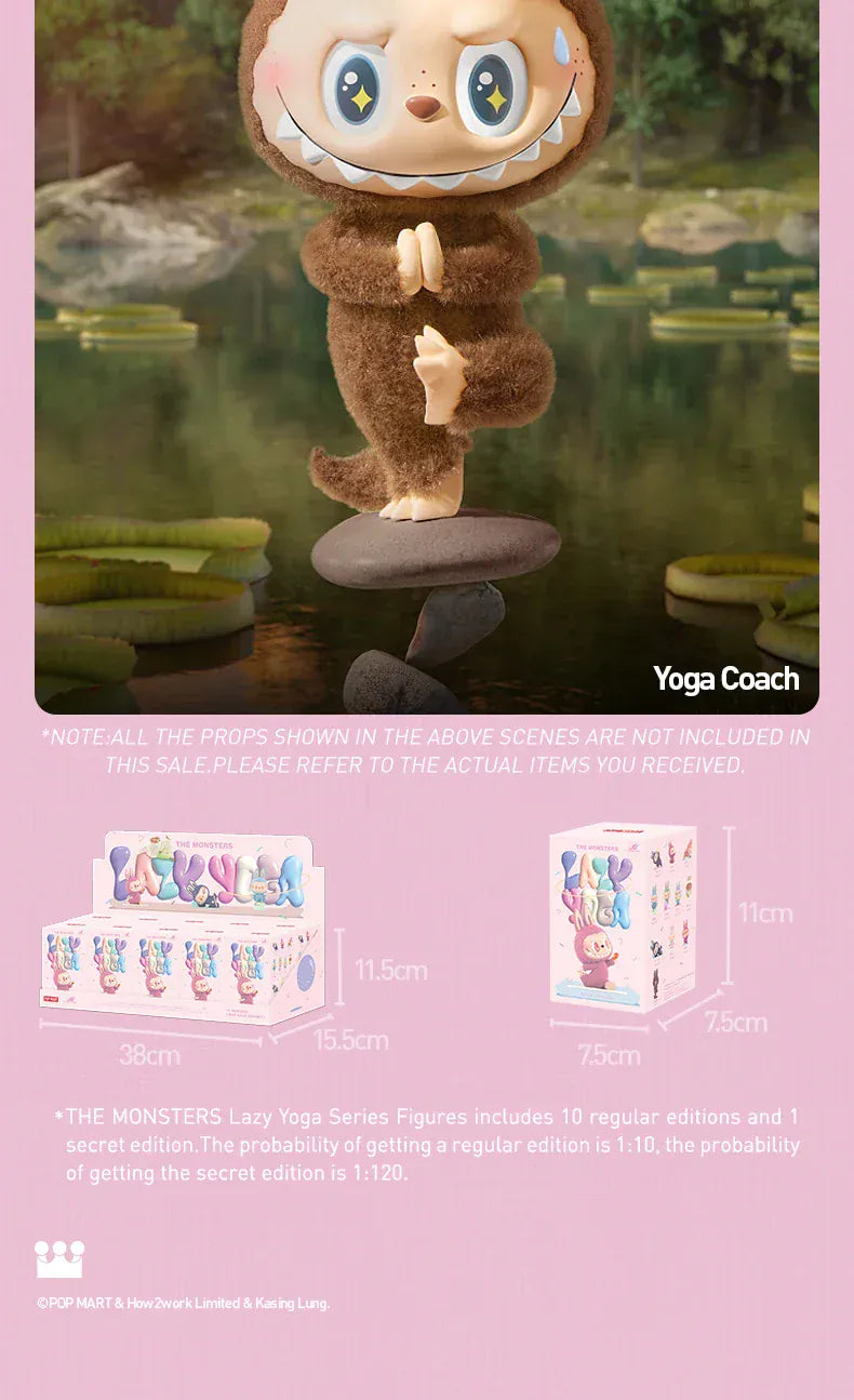 POP MART LABUBU THE MONSTERS Lazy Yoga Series Blind Box Guess Bag Desktop Decoration Cute Model Gift Girl Blind Bag Toys