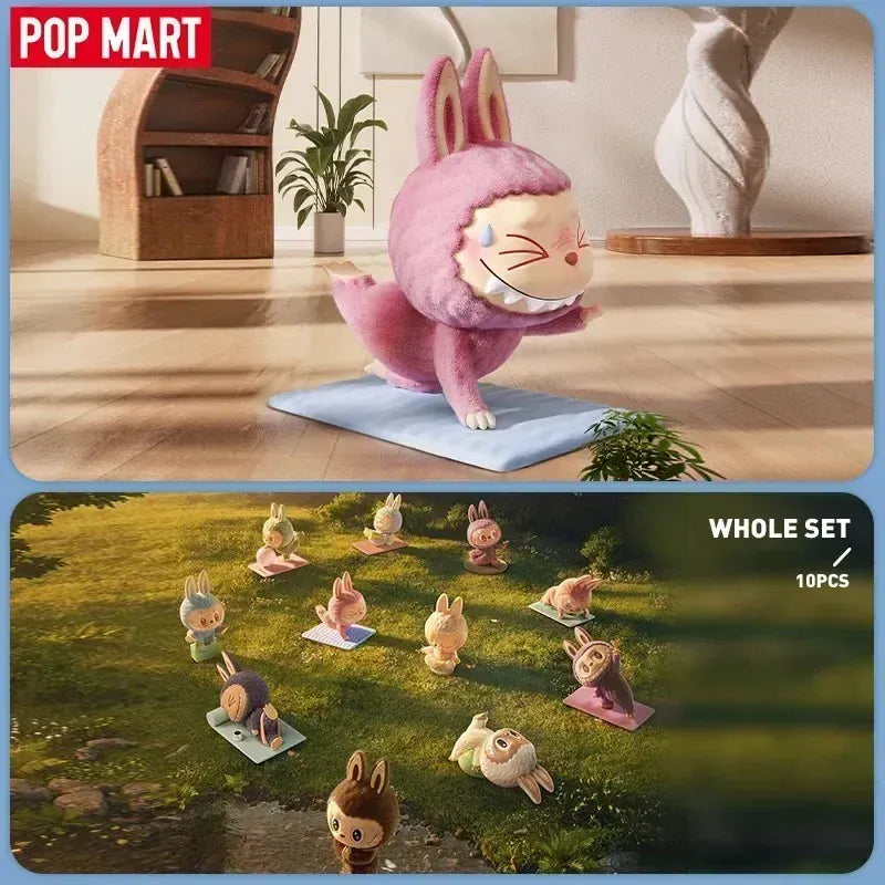 POP MART LABUBU THE MONSTERS Lazy Yoga Series Blind Box Guess Bag Desktop Decoration Cute Model Gift Girl Blind Bag Toys